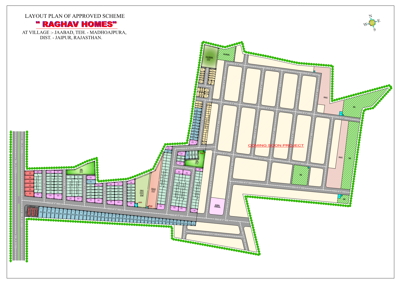 Approved layout plan of Raghav Homes plotted township, Madhorajpura, Jaipur